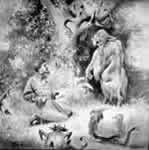 Николай Богатов. Иллюстрация к 'Аленькому цветочку' для волшебного фонаря. 1870-е годы 