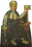 Неизвестный художник XVIII века. Обманка. Крестьянка, прядущая пряжу.Из собрания Государственного Эрмитажа 